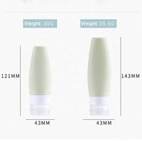 Petit flacon de voyage portable en silicone de qualité alimentaire, mignon, anti-fuite, approuvé par la TSA, 60 ml, 90 ml, imprimé à l'écran, pour lotion, shampoing, crème pour le visage