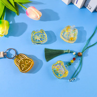 YS fabriqué en usine bricolage tête d'animal pendentif moule Silicone résine moule porte-clés quatre grille pendentif tête de chat plâtre outil personnalisation