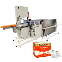 Machine de découpe automatique de papier toilette contrôlée par PLC, machine de découpe à la scie à ruban pour la transformation du papier en vrac