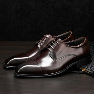 Chaussures de bureau et de carrière pour hommes en cuir de vache véritable à bout pointu, avec soutien de la voûte plantaire, empeigne en maille respirante et imperméables - Product Image 2