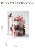Boîte de présentation en acrylique pour fleurs préservées, roses éternelles, boîte en acrylique pour fleurs préservées pour la décoration de la maison, de la table, du salon, boîte cadeau