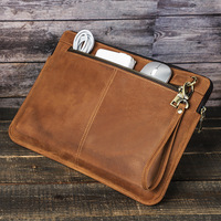 14 pulgadas Apple Laptop Bag Vintage cuero genuino cremallera funda protectora de mano