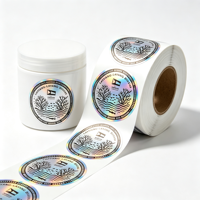 Autocollants personnalisés en vinyle holographique de haute qualité, imperméables, résistants à l'huile et aux UV, logo personnalisé pour l'emballage alimentaire