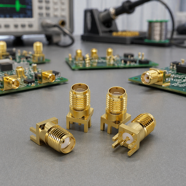 Factory Price Gold Plated SMA Female Straight Jack Connector DC-6GHz RF PCB Edge Mount