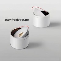 360 °   Plafonnier LED encastré réglable 7-12W, spot sans découpe, anti-éblouissement, pour maison, hôtel, bureau