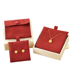 Custom Size Microfiber Jewelry Folding Pouch Bag 0.6mm <b>Thickness</b> with Button Design Jewelry <b>Card</b> Available in Upgraded Colors - Product Image 1
