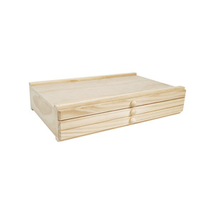 Wooden <b>Storage</b> <b>Box</b> With <b>Drawers</b> 10cm High Rectangle Office Organizer For Art Supplies Sketching Tools Paintbrush <b>Box</b> - Product Image 1