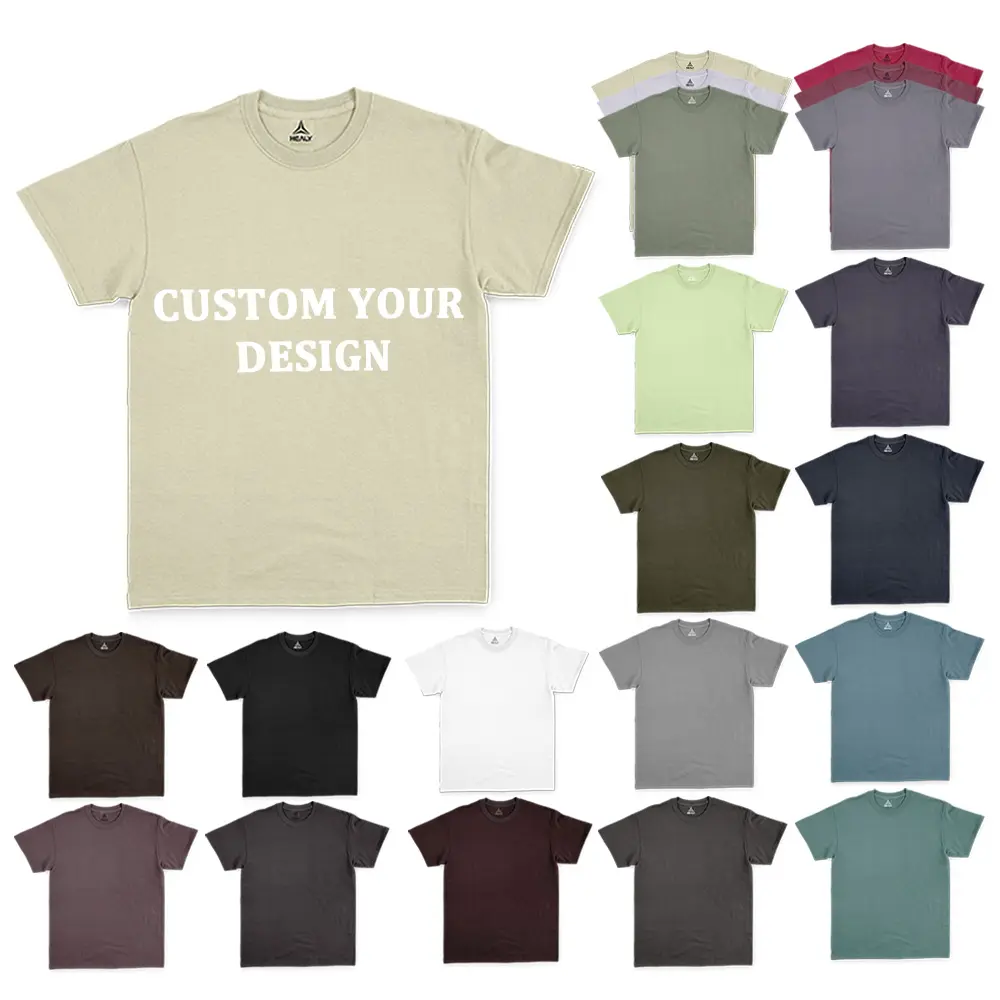Camisetas de algodón pesado personalizadas de alta calidad Healy, camiseta de gran tamaño, Digital camiseta lisa con estampado, camiseta personalizada de talla grande para hombre