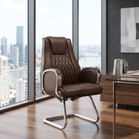 Chaise de bureau moderne en cuir pour visiteurs, invités, cadres, événements, réunions et conférences, avec base métallique, vente en gros