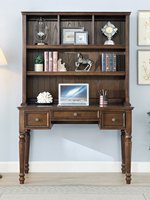 Bureau d'ordinateur en bois avec tiroirs, surface en bois de caoutchouc, design multifonctionnel pour bureau à domicile et étude des enfants