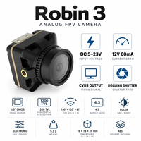 Kamera FPV Kompak RunCam Robin 3 1200TVL Analog Cahaya Rendah Lensa Sudut Lebar 4:3 Bersertifikasi CE/FCC untuk Drone Balap Quadcopter