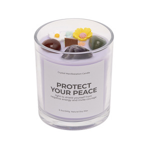 Crystal Scented <b>Candle</b> Handmade Soy Wax Round 170g Home Decoration 12-24 Hours - Product Image 5