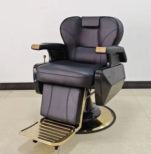 Sillón de Barbería Hidráulico Resistente, de Cuero Sintético, Reclinable, con Reposapiés Ajustable y Base Redonda, para Salón de Belleza o Barbería Comercial - Product Image 3