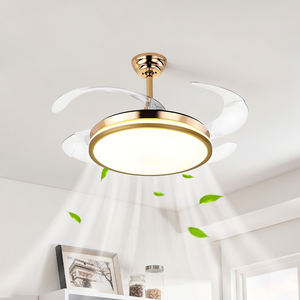 Ventiladores De Techo Con Lampara Ventilador De Techo Led Retráctil Invisible De 42 Pulgadas Con Luz Y Control Remoto - Product Image 2