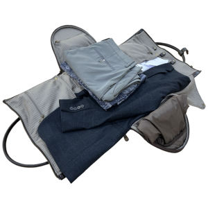 Vêtement de grande capacité Sac polochon <span class=keywords><strong>Vintage</strong></span> en cuir de vachette véritable <span class=keywords><strong>Trolley</strong></span> Suit Weekender Voyage Sac pliable pour hommes - Product Image 3