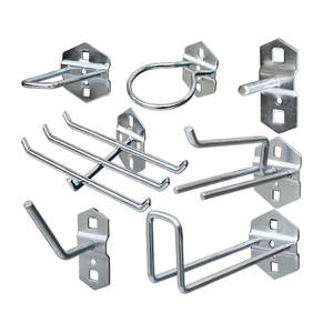 穴あけ不要のモダンキッチンペグボードフック、多機能亜鉛メッキメタルツールホルダー（ツールキャビネット＆グリッドペグボード収納用） - Product Image 3