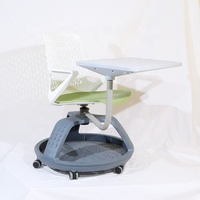 Chaise moderne de formation ergonomique en plastique pour réunion avec bloc-notes