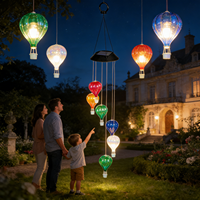 Ballon à air chaud solaire LED coloré, carillon éolien, décoration de jardin suspendue en extérieur