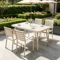 Ensemble de table à manger extensible en aluminium avec 6 chaises empilables, meubles de patio d'extérieur, résistant aux intempéries, antirouille, pour jardin, villa