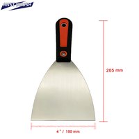 Couteau à enduire industriel robuste de 4 pouces, lame en acier à haute teneur en carbone, manche ergonomique bicolore en plastique, pour bricolage mural