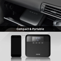 Compresseur d'air portable noir 12V pour voiture, mini, à cylindre lubrifié à l'huile, avec écran LCD et lumière d'urgence, pour gonflage de pneus