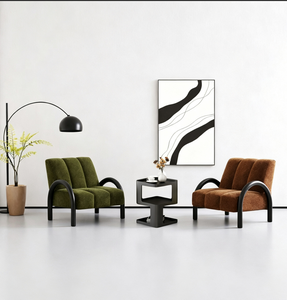 Sillón Moderno de Tela Color Chocolate, Sillón de Descanso con Respaldo Alto, Sofá Cama para Apartamento, Hotel, Sala de Estar - Product Image 4