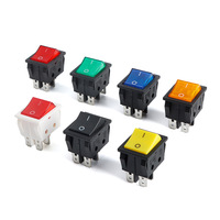 Interrupteur à bascule 30A 250VAC 2/4/6 broches ON-OFF, type bateau/navire, bouton poussoir d'alimentation avec voyant LED, montage sur panneau