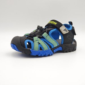 Sandales d'été pour garçons bleues et jaunes à bout fermé - Velcro, maille respirante, semelle EVA antidérapante, légères, chaussures de randonnée pour enfants - Product Image 2