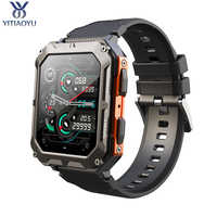 Jam Tangan Pintar C20 Pro Square IP68 Tahan Air Layar TFT Android Pelacak Kebugaran & Tidur Tali Silika Gel Pengisian Daya Magnetik