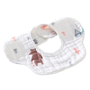 Bavaglini per Neonati in Mussola a 6 Strati di Puro Cotone, Ecologici, con Motivi Cartoon, Fascia Ventrale e Bottone Rotante a 360 Gradi - Product Image 5