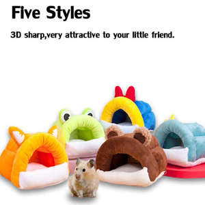 Nid d'animal de compagnie en forme de grenouille de dessin animé de luxe utile hiver/printemps maison de cochon d'inde pour lapin nain lapin furet Hamster motif solide - Product Image 4