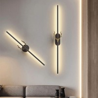 Lampe murale longue à LED, design minimaliste et créatif, éclairage en forme de bois de cerf, lampe à intensité variable pour chambre à coucher, chevet, salon, maison