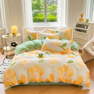 特大号高密度柔软羊绒拉绒 4 件套床上用品套装羽绒被套床单枕套 - Product Image 6