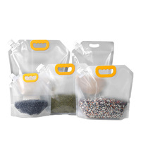 Sac liquide réutilisable à bec verseur, design imprimé personnalisé, fabriqué en Chine, pour riz, maïs, céréales, emballage en plastique transparent