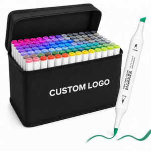 Marcadores de Arte Permanentes a Base de Alcohol de Doble Punta, 80, 120, <span class=keywords><strong>168</strong></span> Colores, No Tóxicos, con Puntas de Pincel, Fabricación Personalizada ODM Profesional - Product Image 1