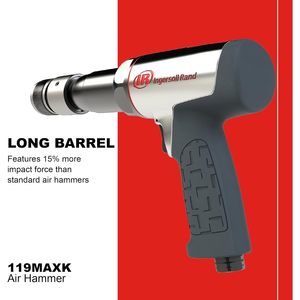 Kit de martillo neumático Ingersoll Rand 119MAXK de 3 1/2 pulgadas de carrera con juego de 5 cinceles para aplicaciones de trabajo pesado - Product Image 2
