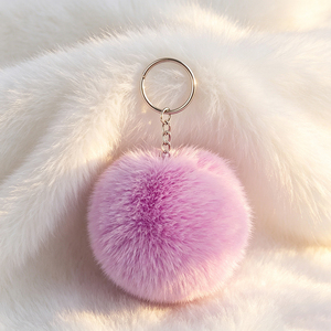 Porte-clés pompon en fausse fourrure douce, boule moelleuse, breloque mignonne pour sac à main pour femmes et filles - Product Image 3