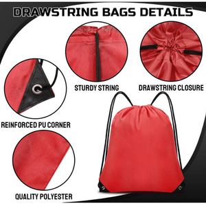 Free Stock Sample Polyester Drawstring <b>Backpack</b> Custom Logo Drawstring Bags String Gym <b>Backpacks</b> for Sport and Swimming - Product Image 3