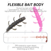 Tolure OEM 10 pièces/sac 4cm 0.35g Leurre souple de pêche à double queue en TPE TPR