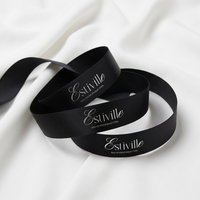 Ruban en satin personnalisé imprimé avec logo, 2 cm, pour emballage de boîtes à gâteaux de boulangerie, emballage cadeau et papier de soie