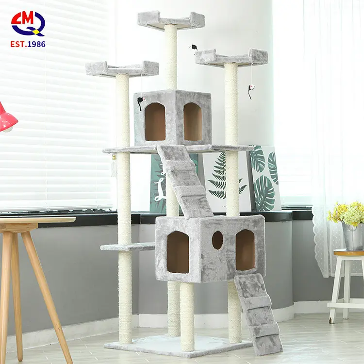 Grande de madeira zero Condomínio Torre torre de escalada moda diy Árvore Do Gato de luxo Casa de Jogo Pet Zero Pós Gatinho Móveis