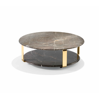 Table basse ronde de style américain personnalisée, de haute qualité, pour le salon, table basse moderne de luxe en marbre
