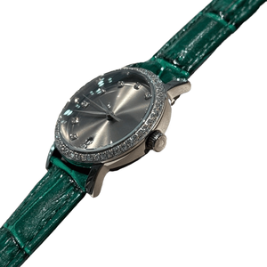 Montre de luxe de haute qualité, mouvement à quartz précis, bracelet en cuir de crocodile, index des heures en diamant, cadran à motif soleil, Longines. - Product Image 5