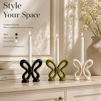 Porte-bougie moderne en forme de papillon en céramique, accessoires de décoration pour la maison, la salle à manger, la table, la décoration de mariage