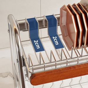 Égouttoir à vaisselle autoportant en acier inoxydable avec égouttoir intégré, style rétro, pour évier de cuisine, comptoir et accessoires de meuble - Product Image 5