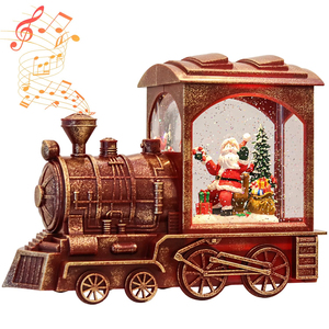 Lampe à huile de Noël Père Noël en forme de train, lampe à vent lumineuse à eau, lumières de Noël, cadeau artisanal - Product Image 5