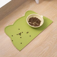 Tapis d'alimentation moderne en silicone imperméable pour animaux de compagnie, avec forme de tête de chat, pour chat et chien