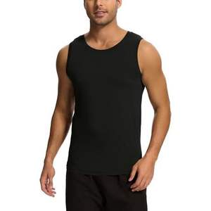 Ensemble de pyjama confortable pour homme en coton tricoté 100% et viscose de bambou, débardeur et short, 2 pièces, vêtements de détente - Product Image 3