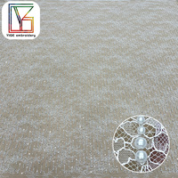 Vente chaude Robes de mariée françaises en broderie 3D perlée avec des paillettes Tissu de dentelle de mariée africaine