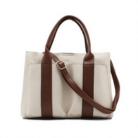 Sac fourre-tout vintage en cuir PU grande taille pour femme avec coutures renforcées et design portable